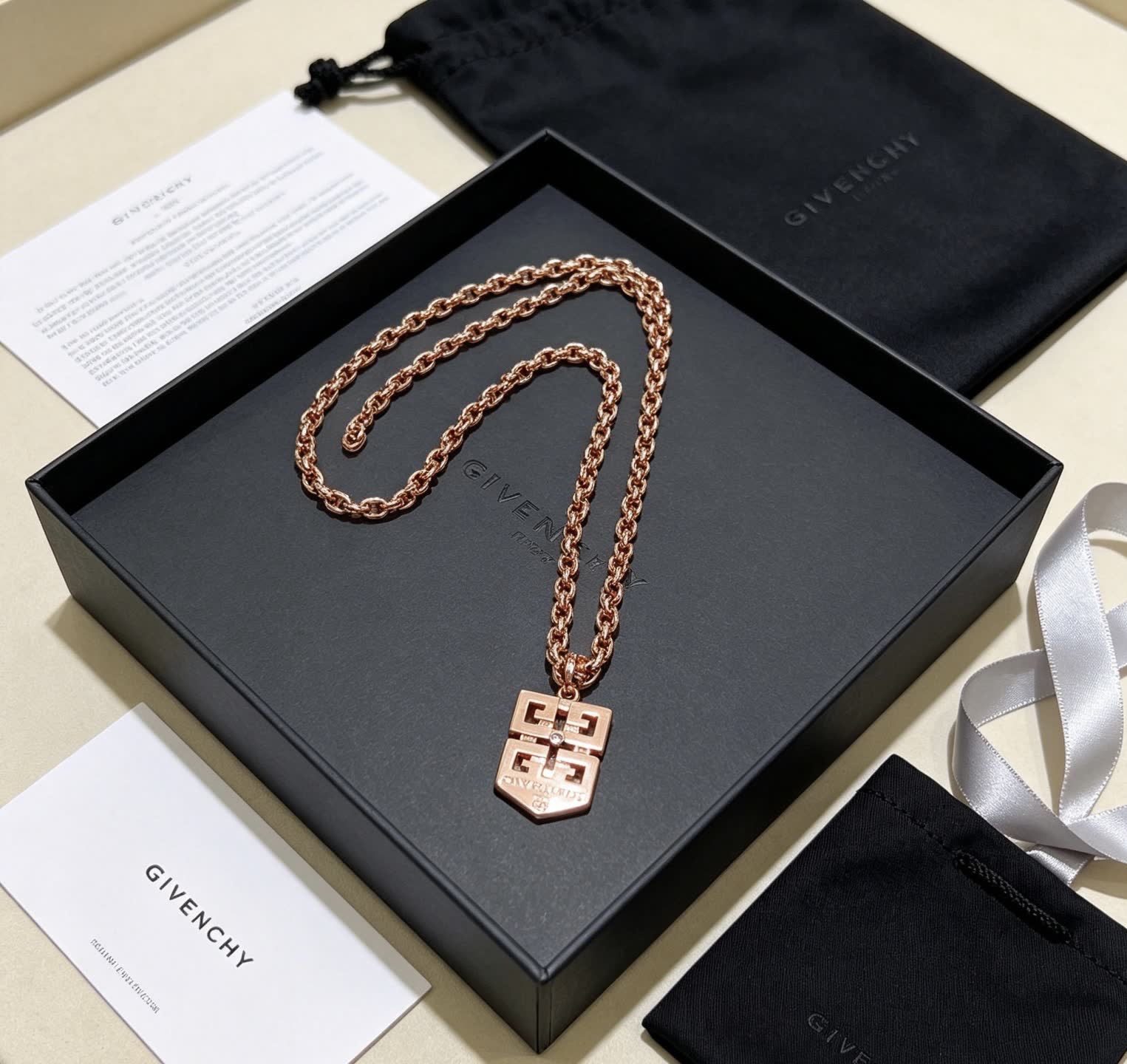 Givenchy Logo Pendant Necklace