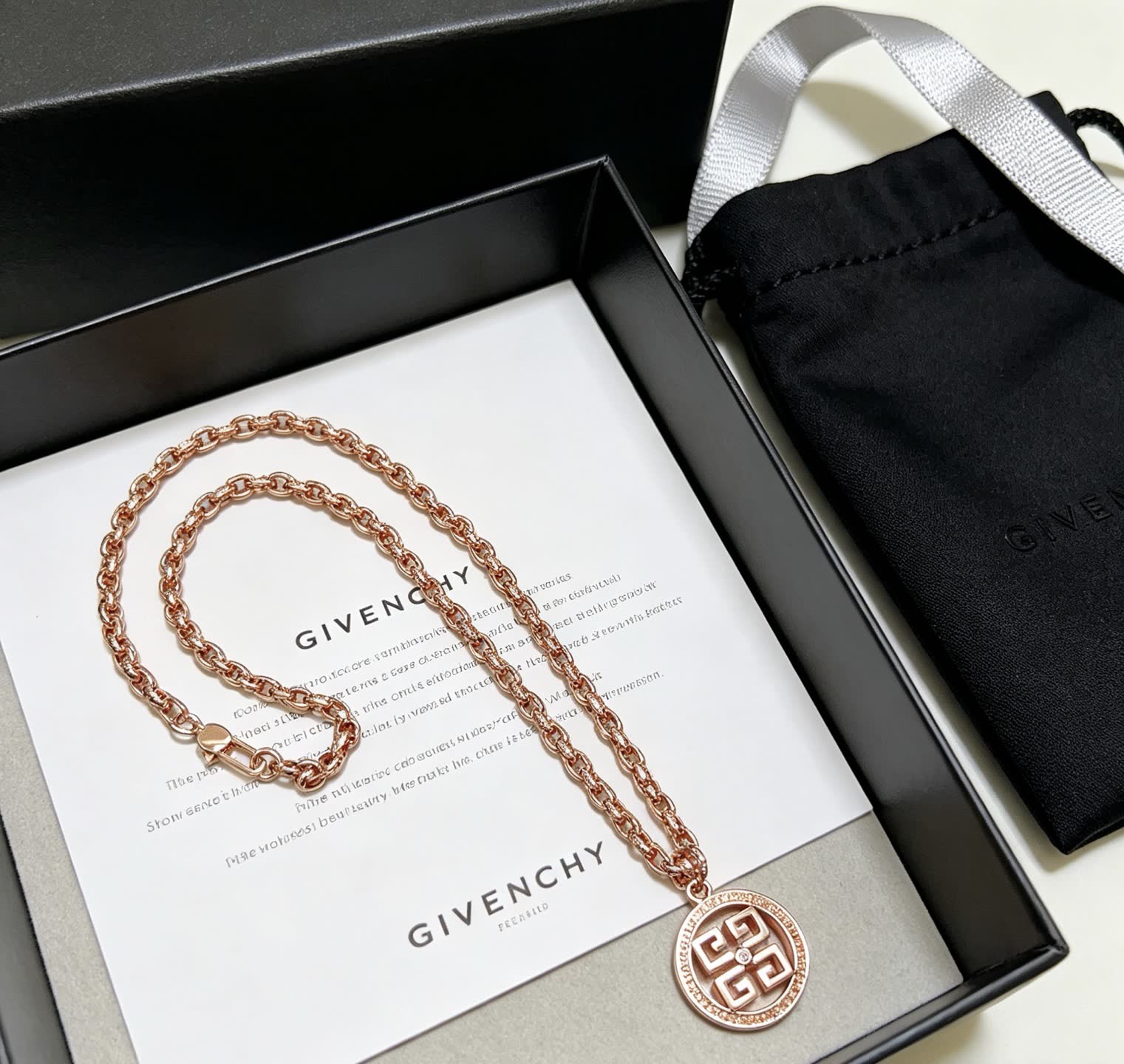 Givenchy Round Logo Pendant Necklace