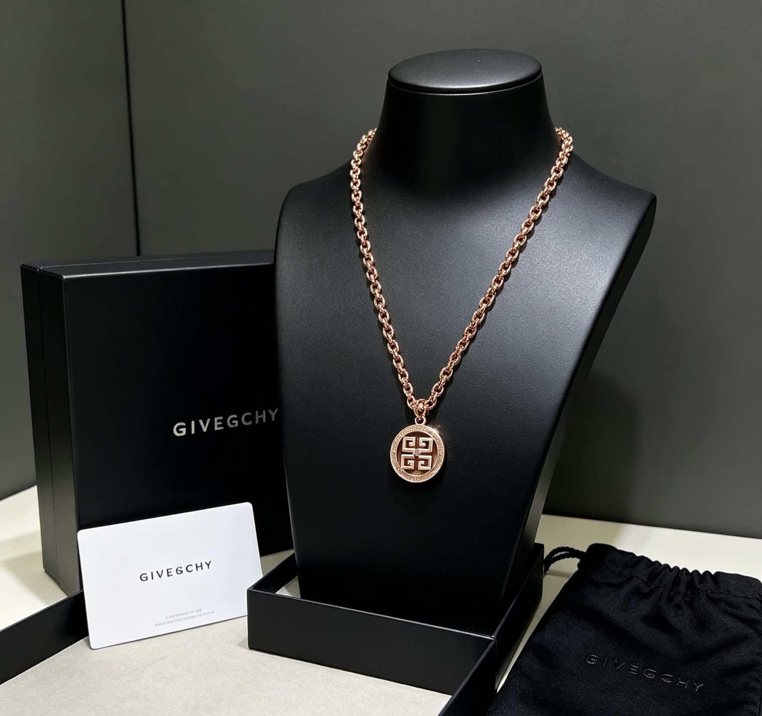 Givenchy Round Logo Pendant Necklace