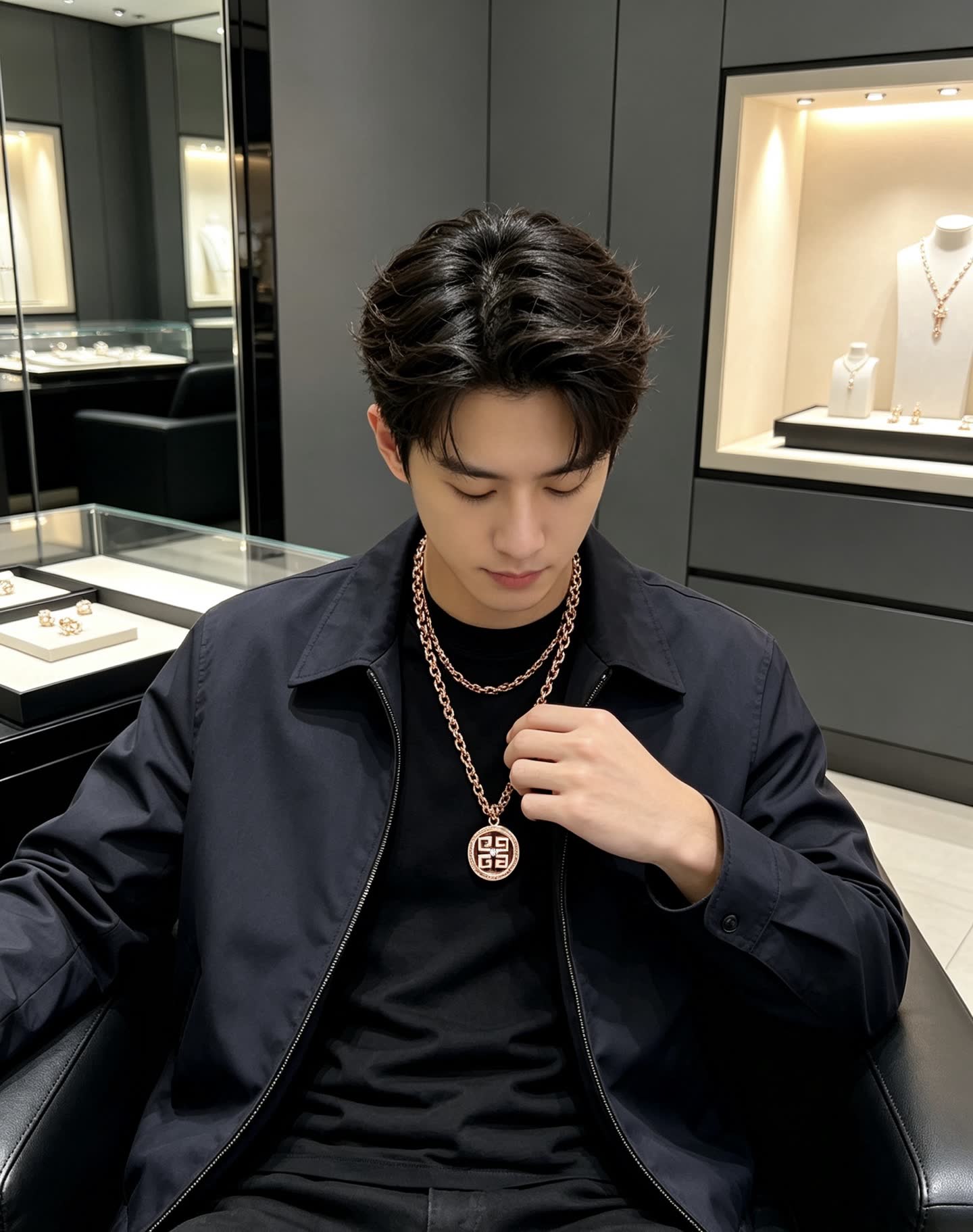 Givenchy Round Logo Pendant Necklace