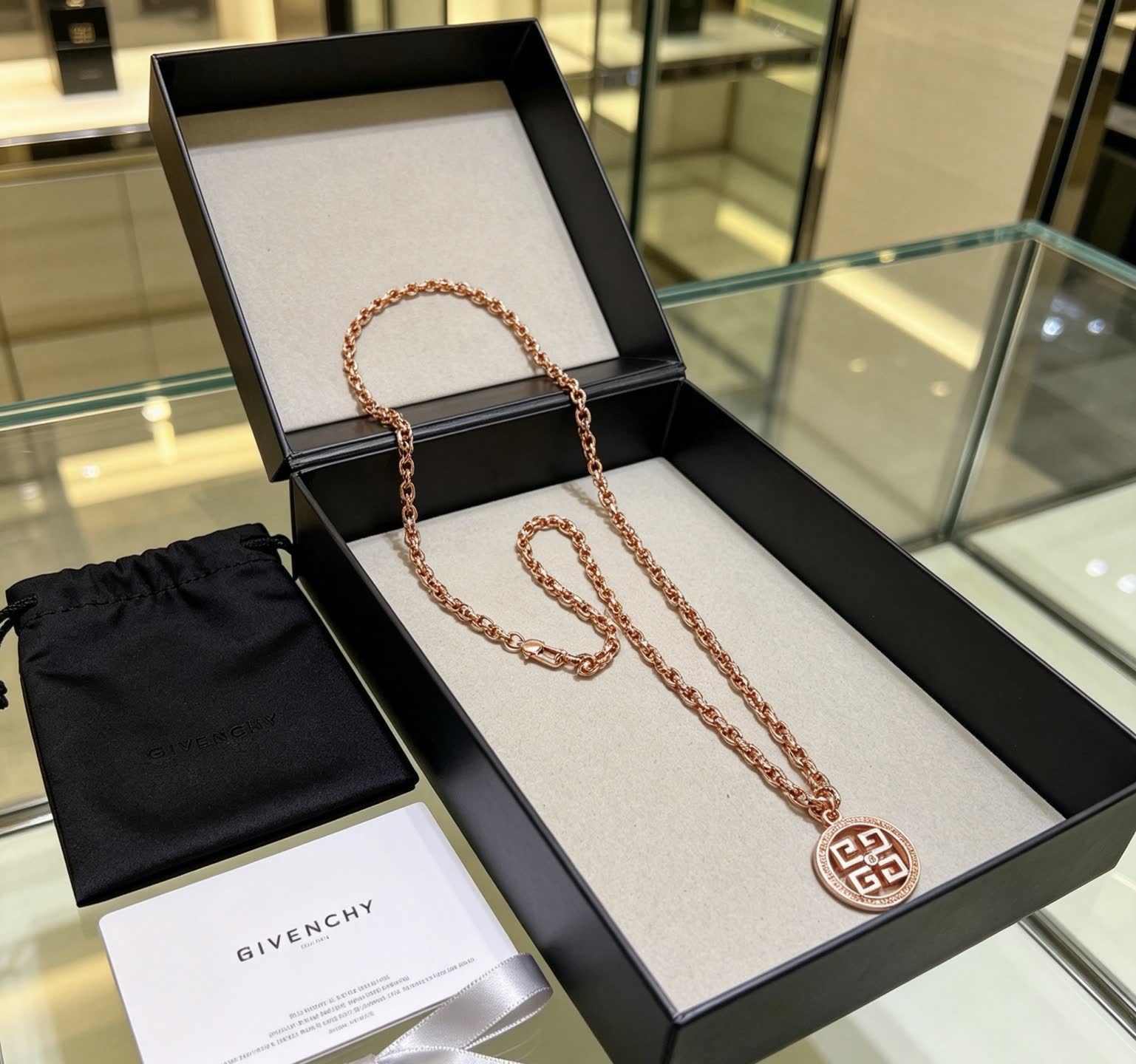 Givenchy Round Logo Pendant Necklace