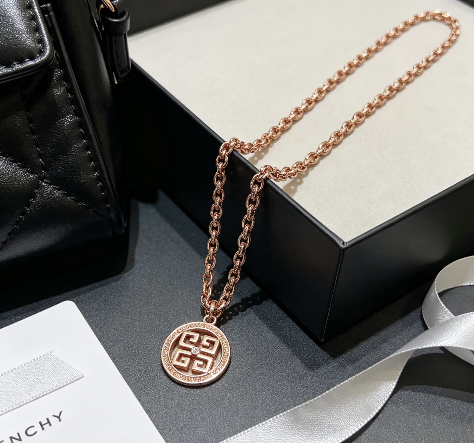Givenchy Round Logo Pendant Necklace