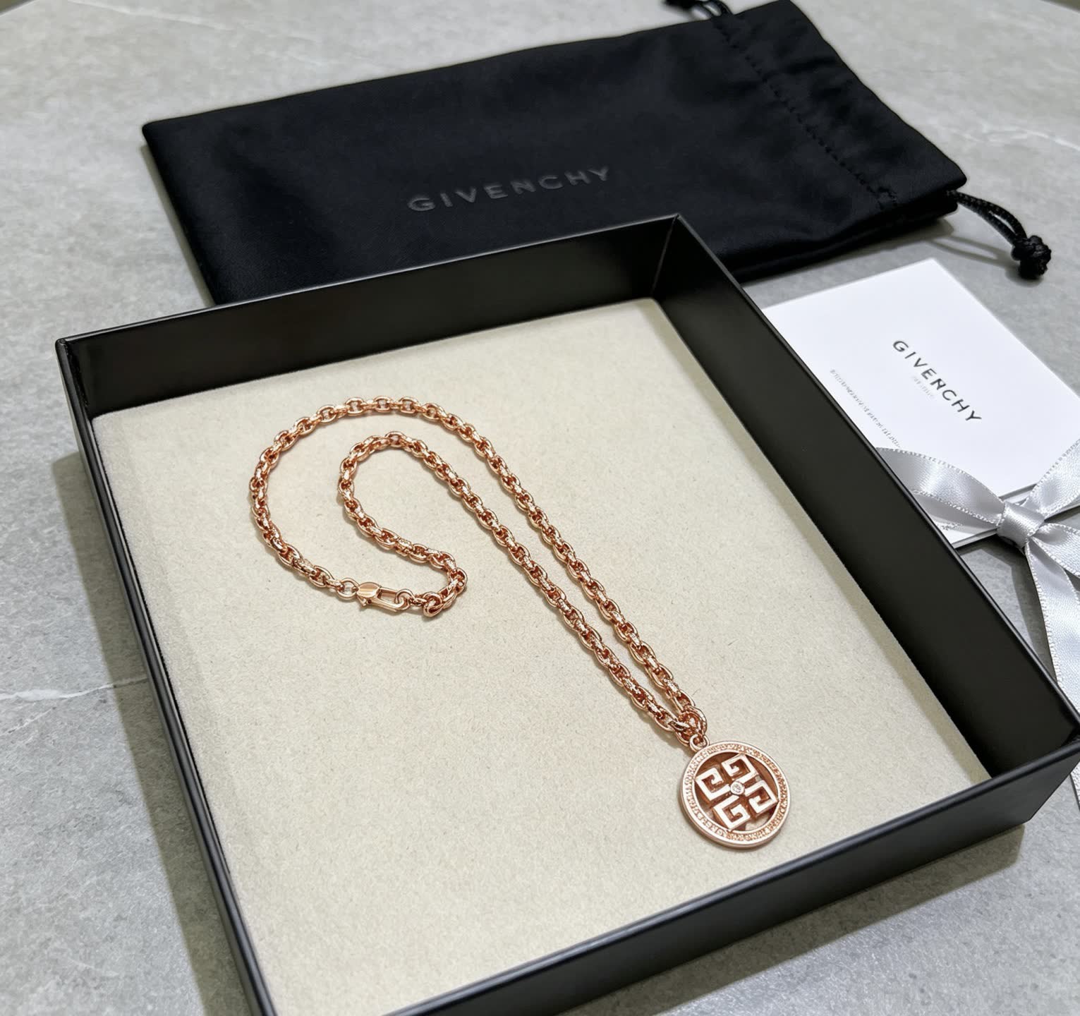Givenchy Round Logo Pendant Necklace