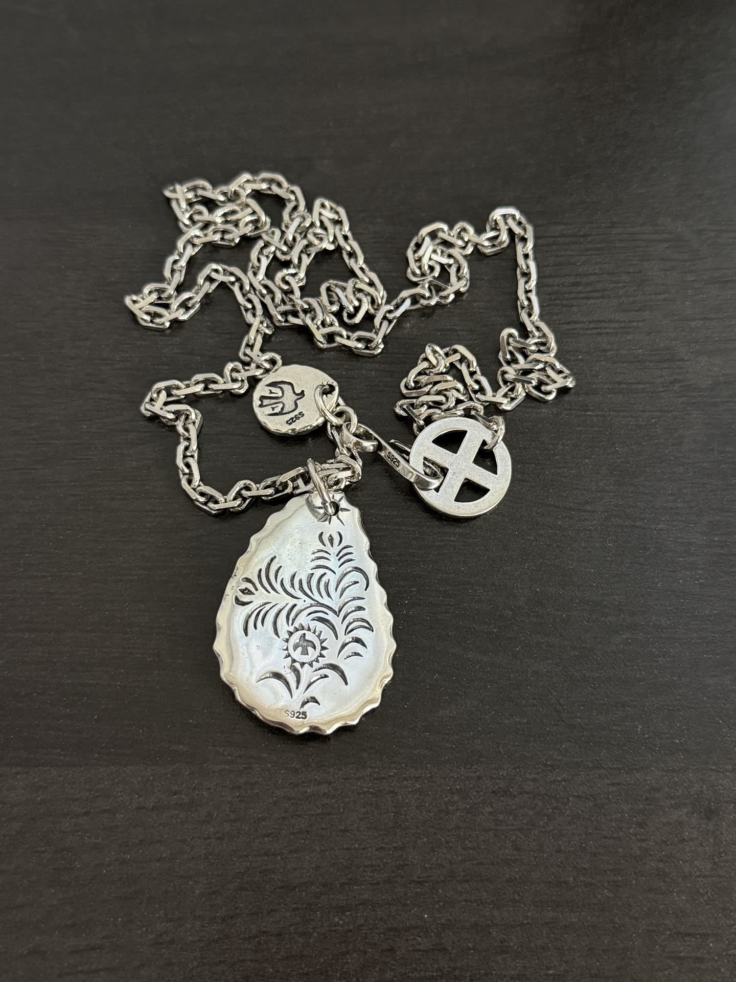 Goros Silver Turquoise Sunburst Pendant Necklace