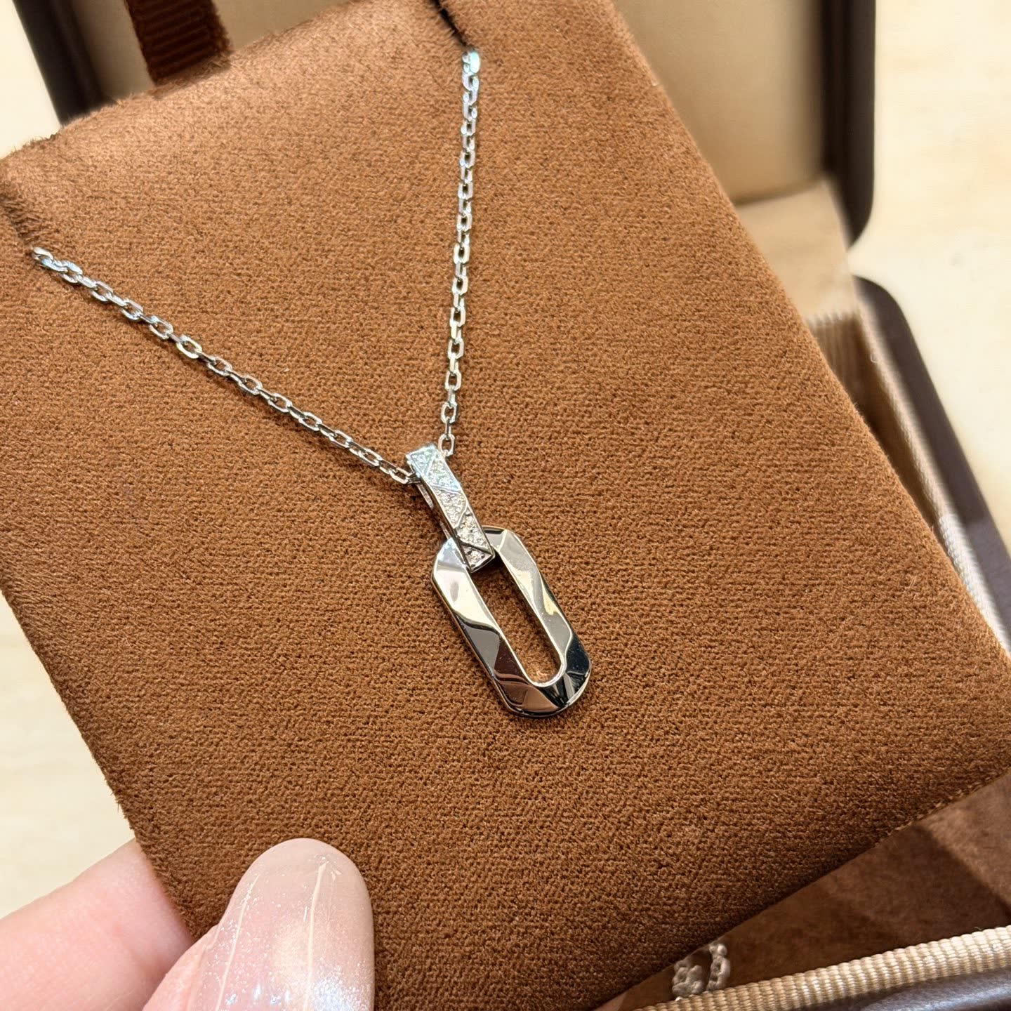 Graff Silver Geometric Pendant Necklace