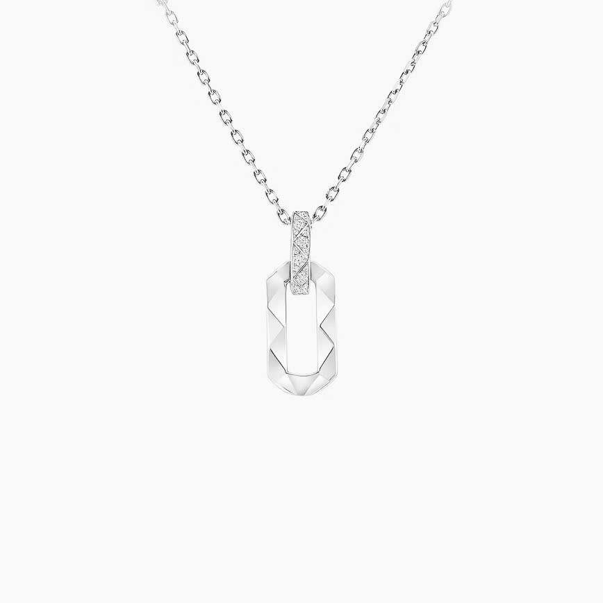 Graff Silver Geometric Pendant Necklace