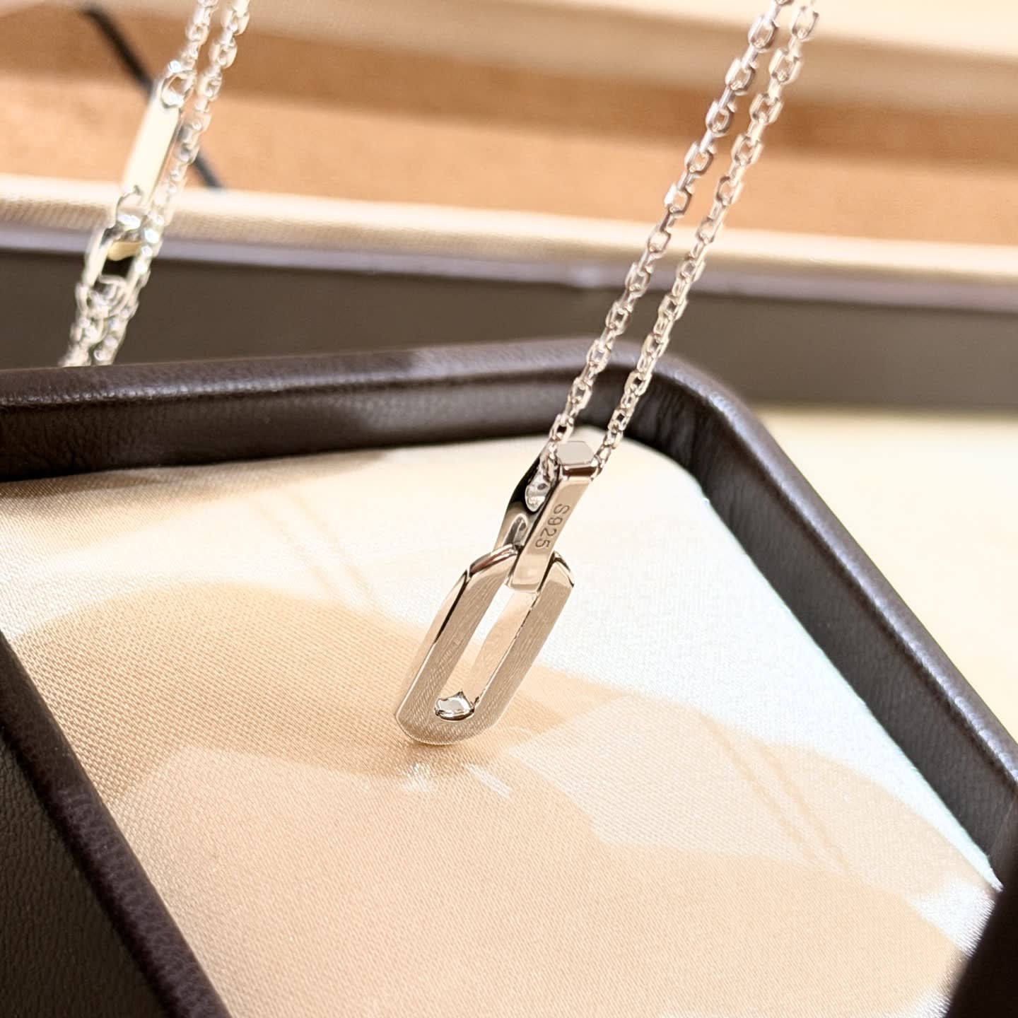 Graff Silver Geometric Pendant Necklace