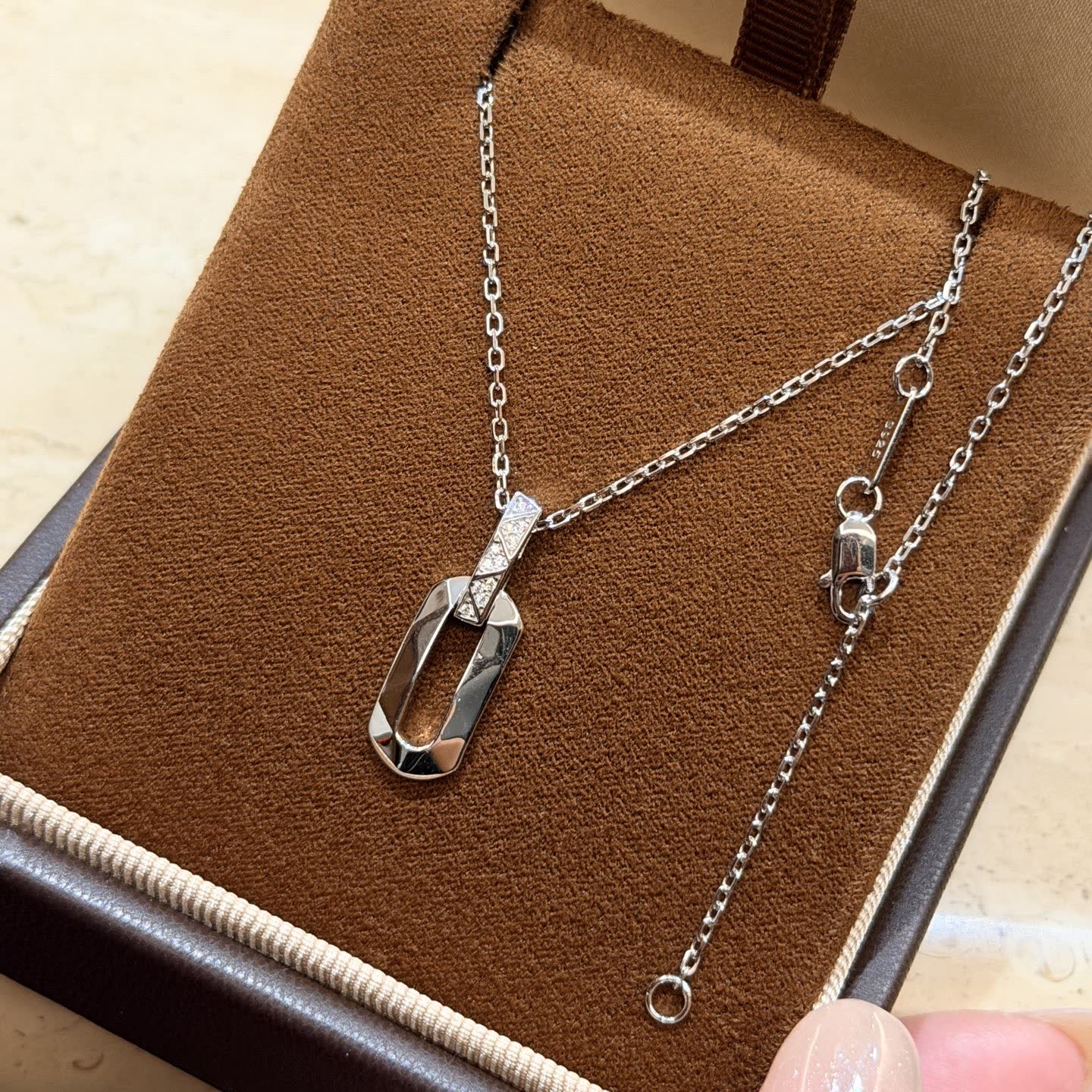 Graff Silver Geometric Pendant Necklace