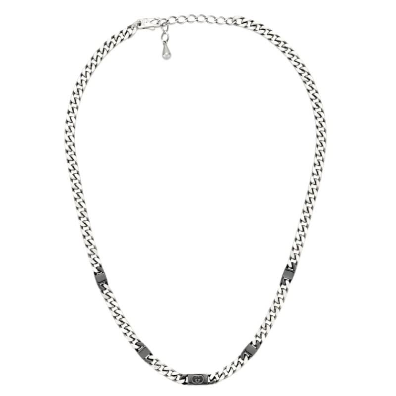 Gucci Silver Chain Necklace with Interlocking G