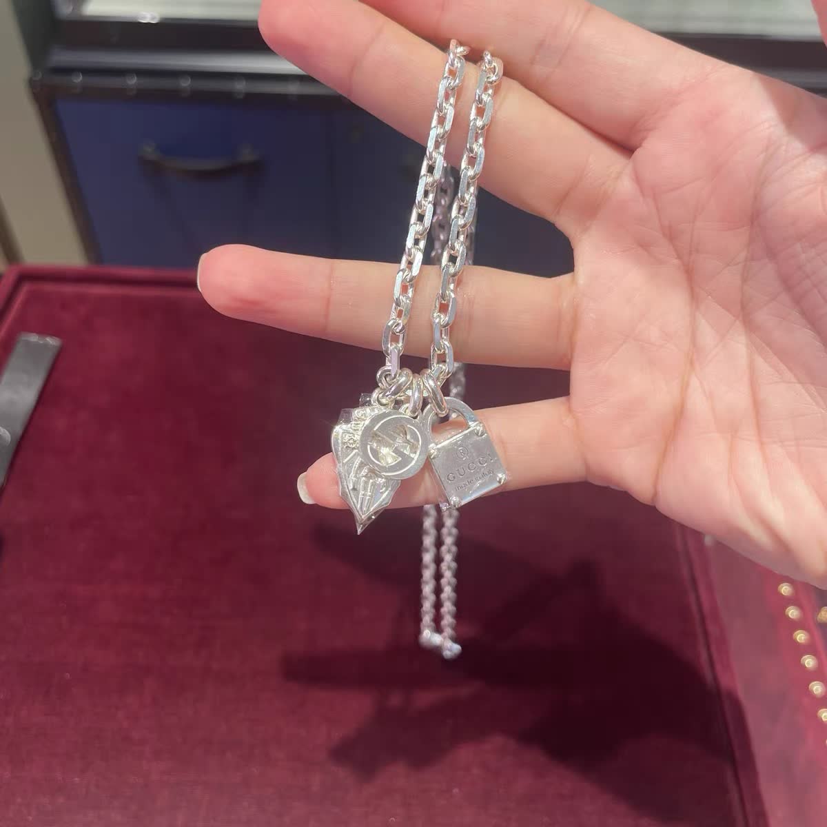 Gucci Spy & Rich Athletic Club Lock Charm Necklace