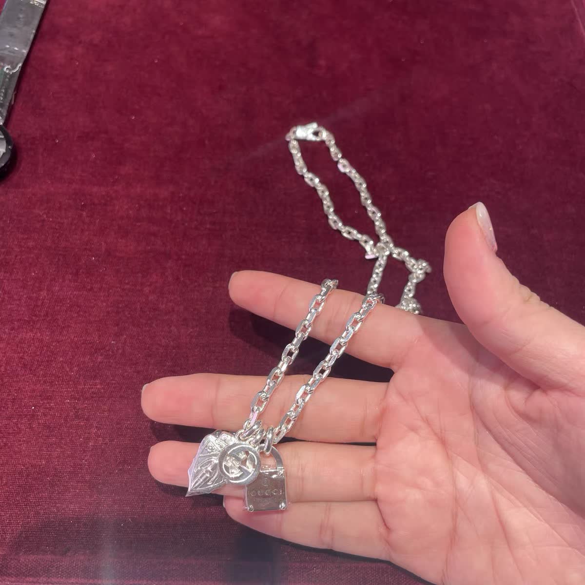 Gucci Spy & Rich Athletic Club Lock Charm Necklace