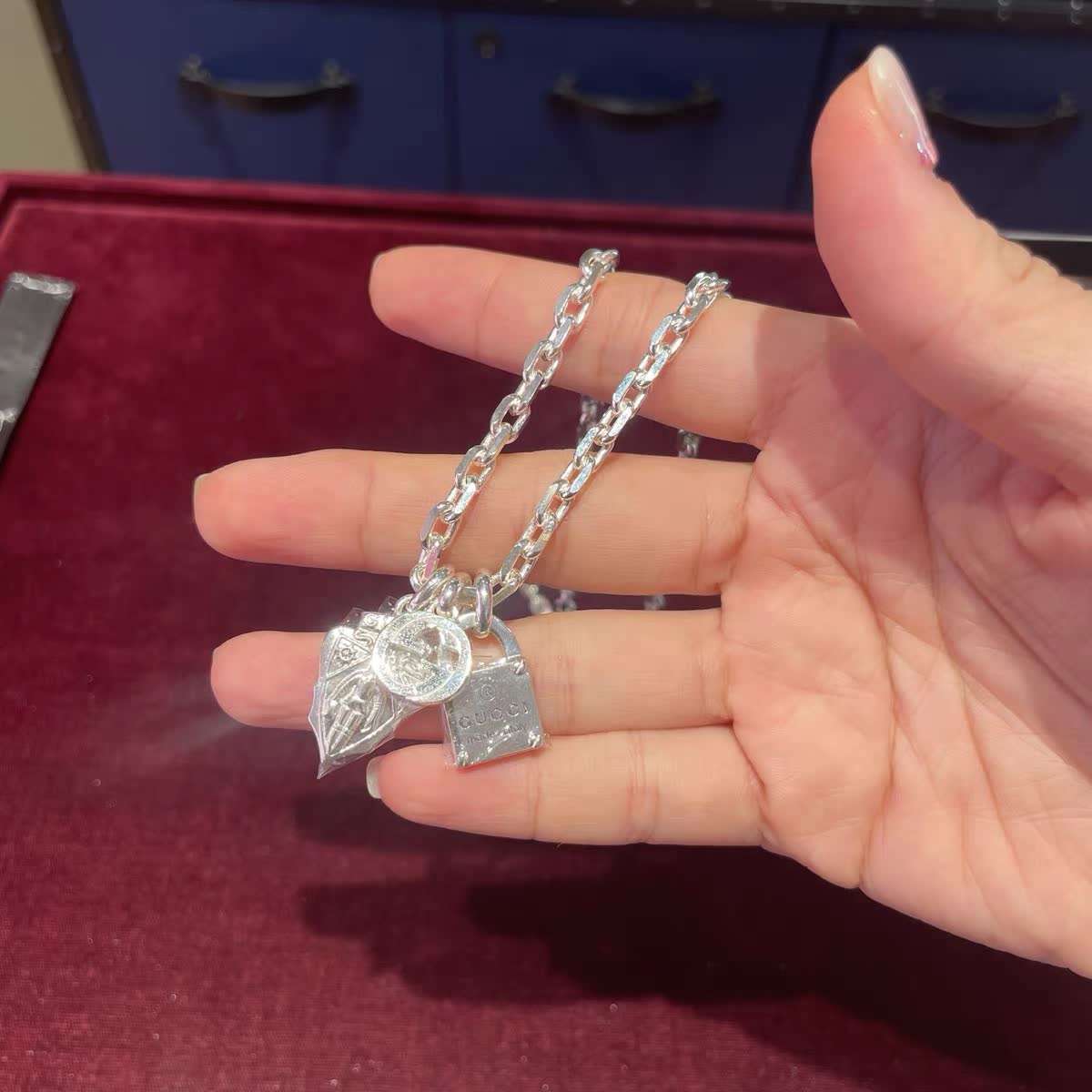 Gucci Spy & Rich Athletic Club Lock Charm Necklace