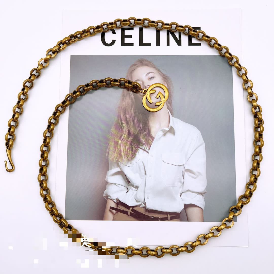 Gucci Gold Tone Chain Necklace Gucci Gold Tone Chain Necklace