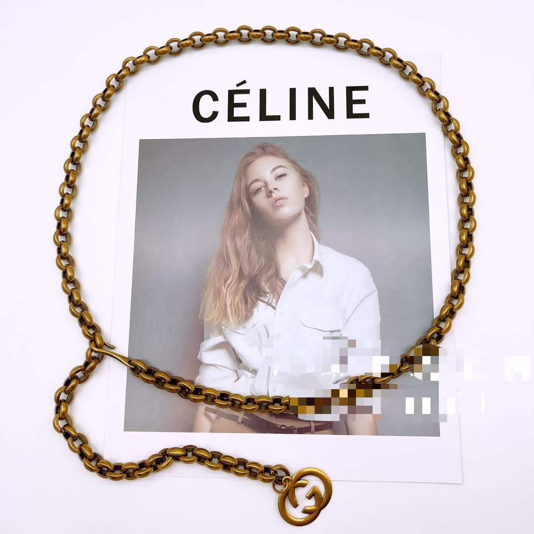 Gucci Gold Tone Chain Necklace