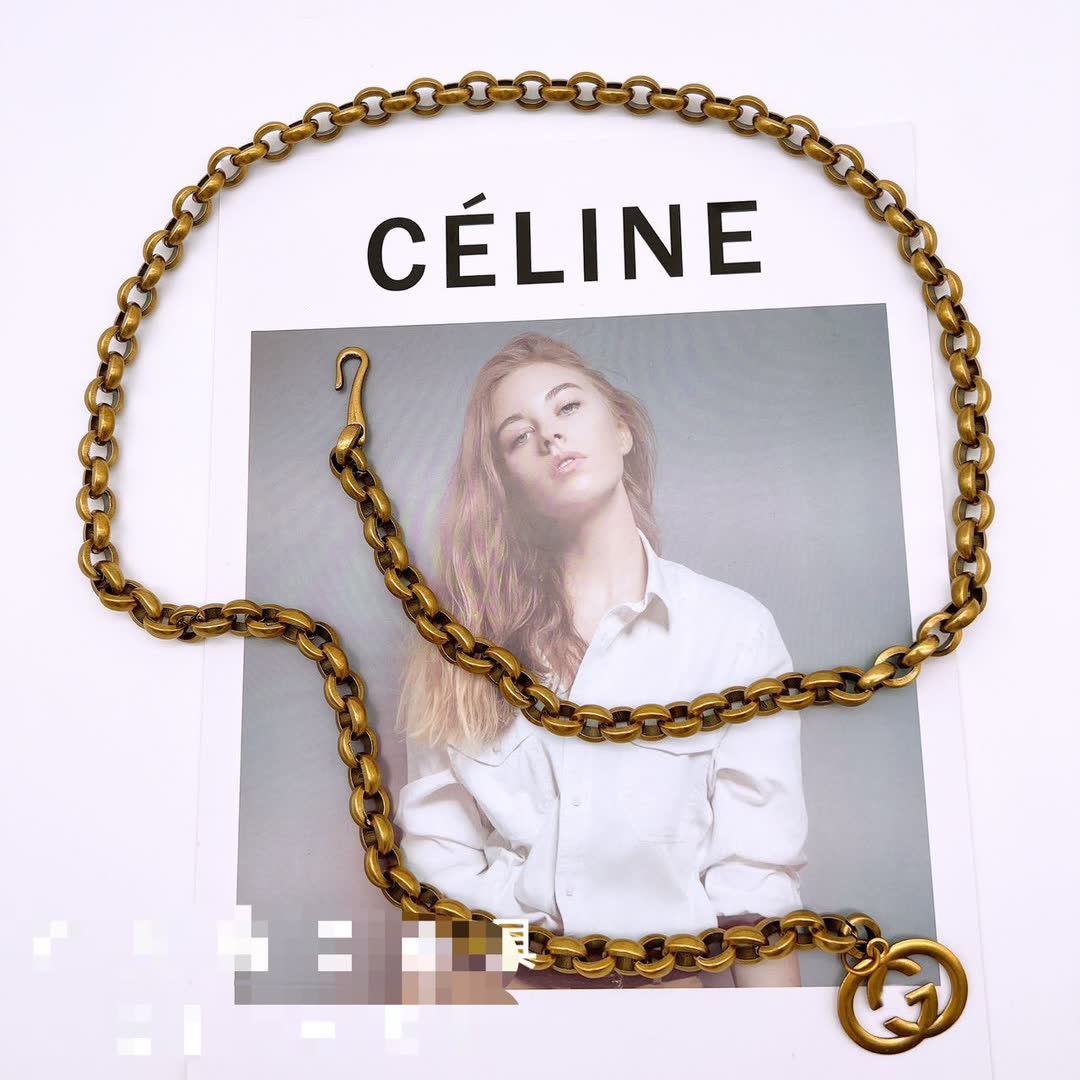 Gucci Gold Tone Chain Necklace