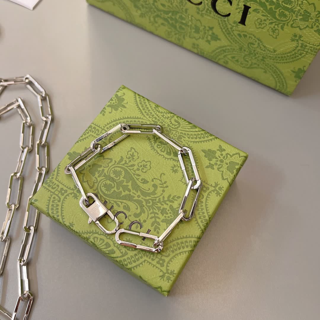 Gucci Silver Paperclip Chain Necklace