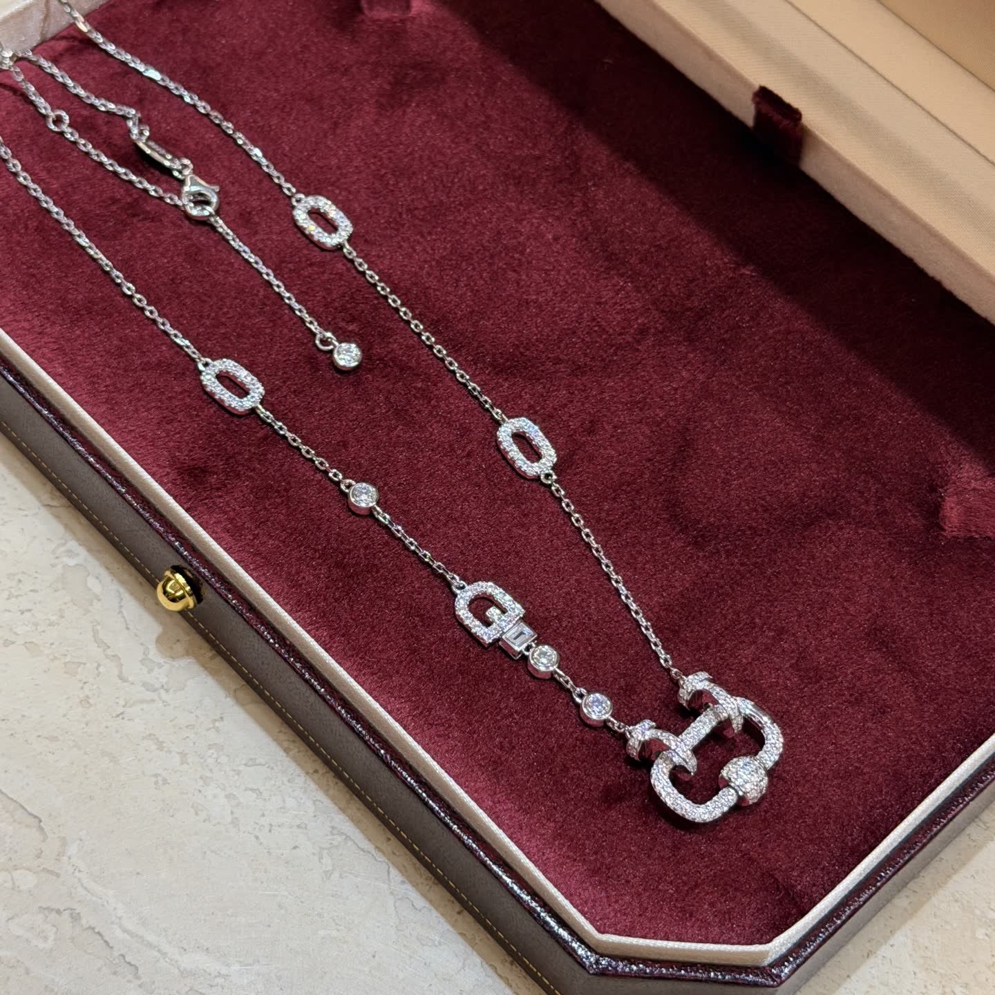 Gucci Interlocking G Diamond Necklace