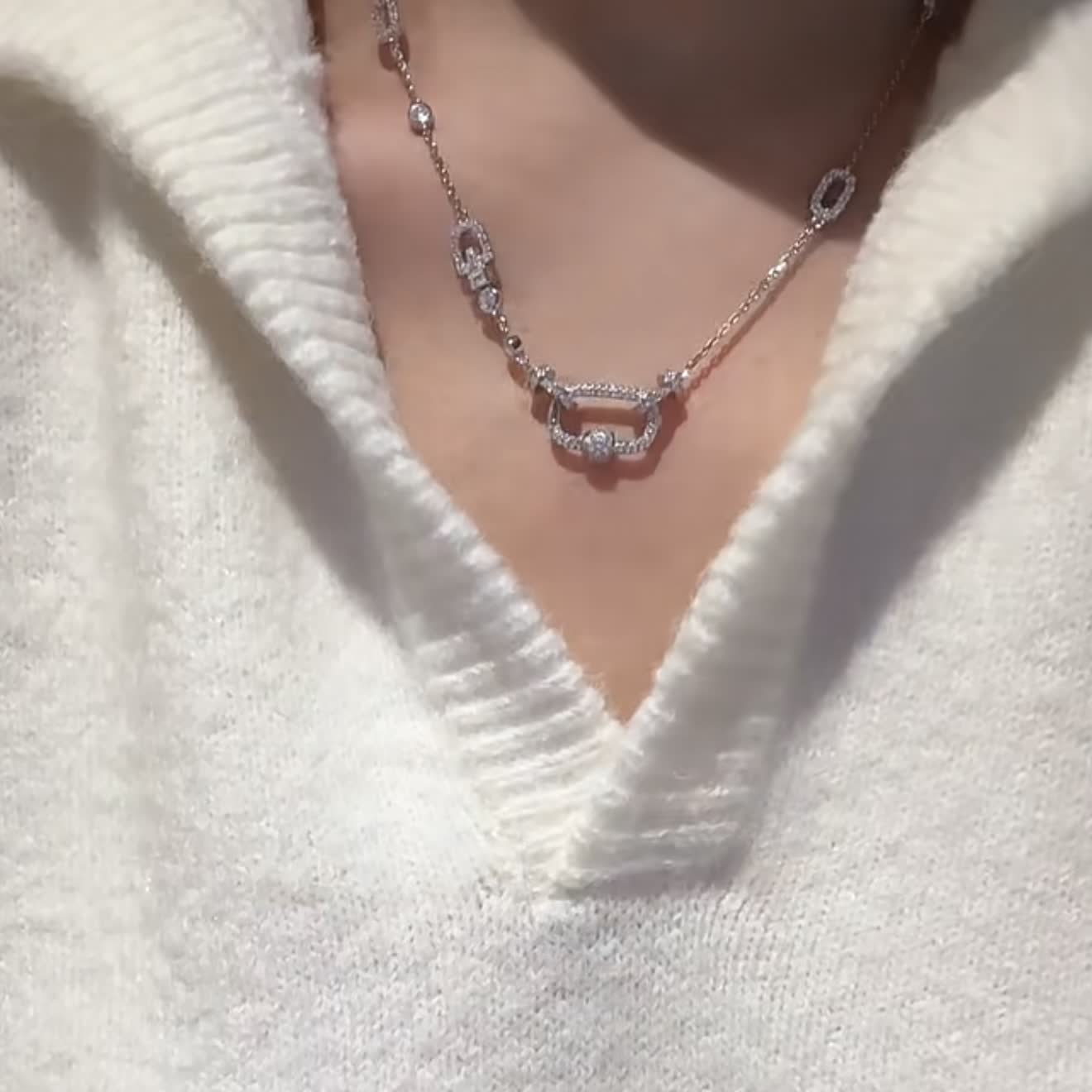 Gucci Interlocking G Diamond Necklace