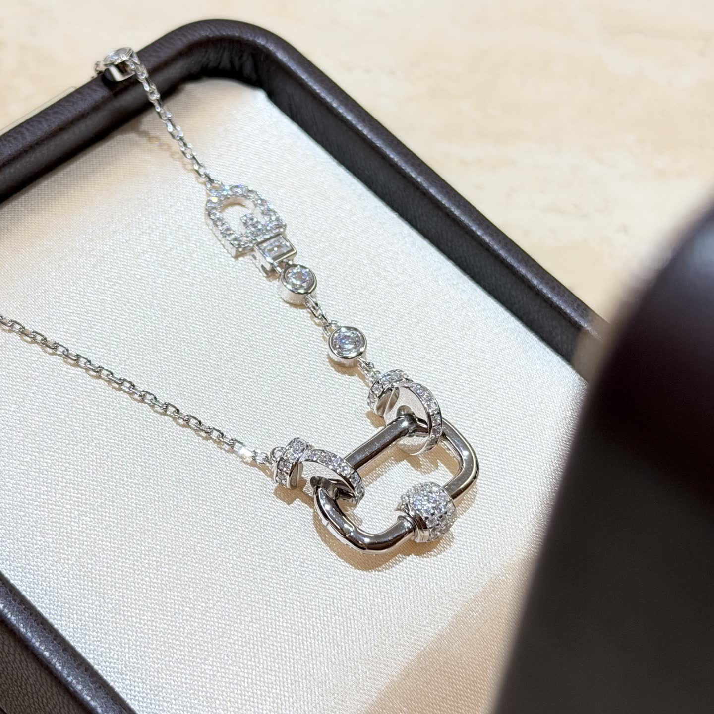 Gucci Interlocking G Diamond Necklace