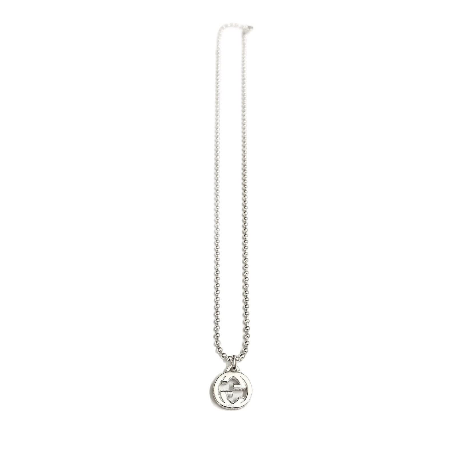 Gucci Silver Interlocking G Pendant Necklace
