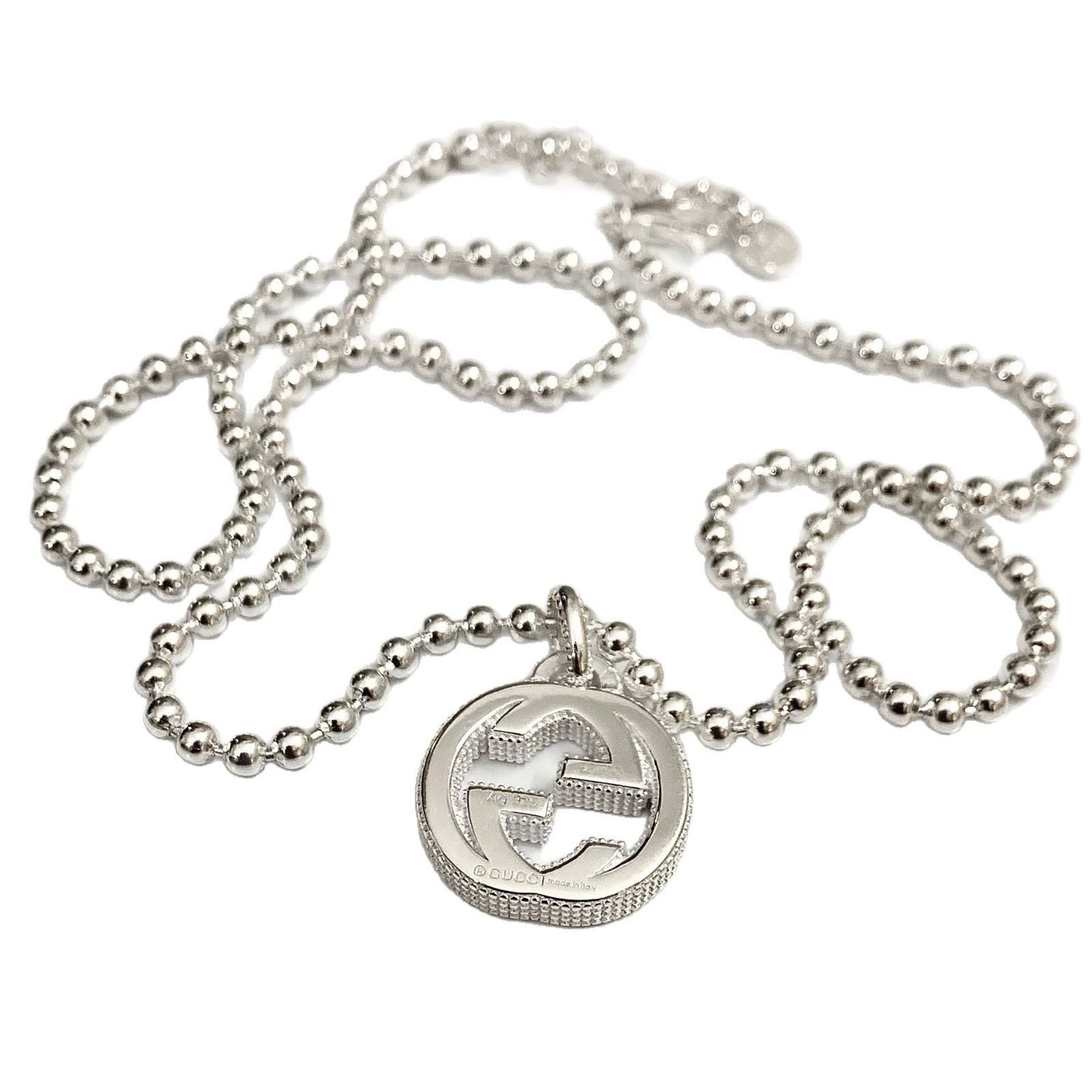 Gucci Silver Interlocking G Pendant Necklace