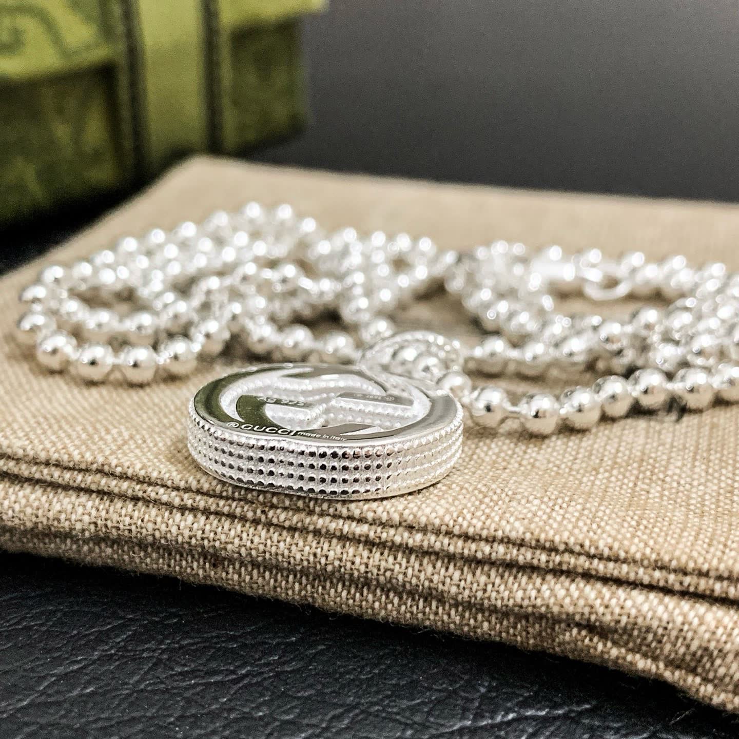 Gucci Silver Interlocking G Pendant Necklace