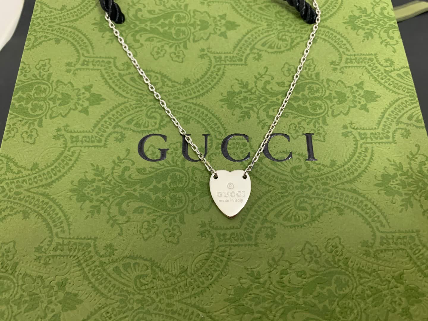 Gucci Silver Heart Pendant Necklace