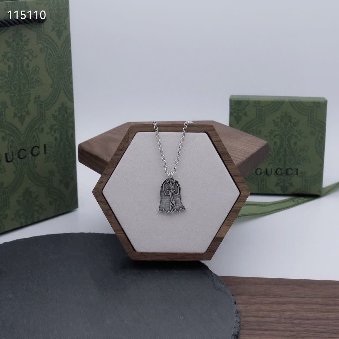 Gucci Silver Double G Pendant Necklace