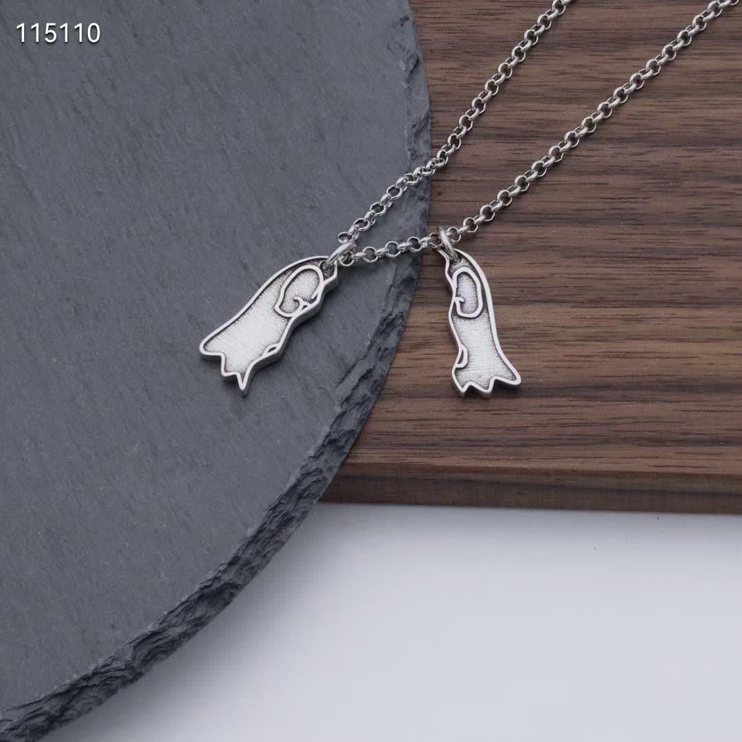 Gucci Silver Double G Pendant Necklace