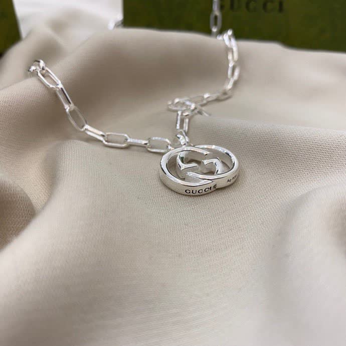 Gucci Silver Logo Necklace