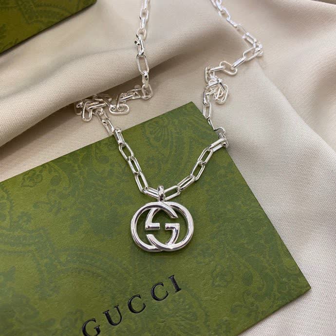 Gucci Silver Logo Necklace