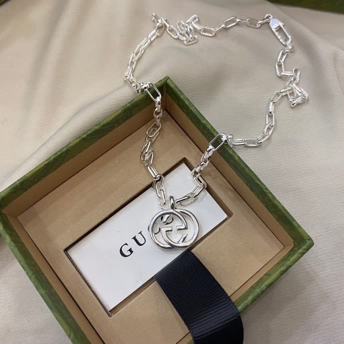Gucci Silver Logo Necklace