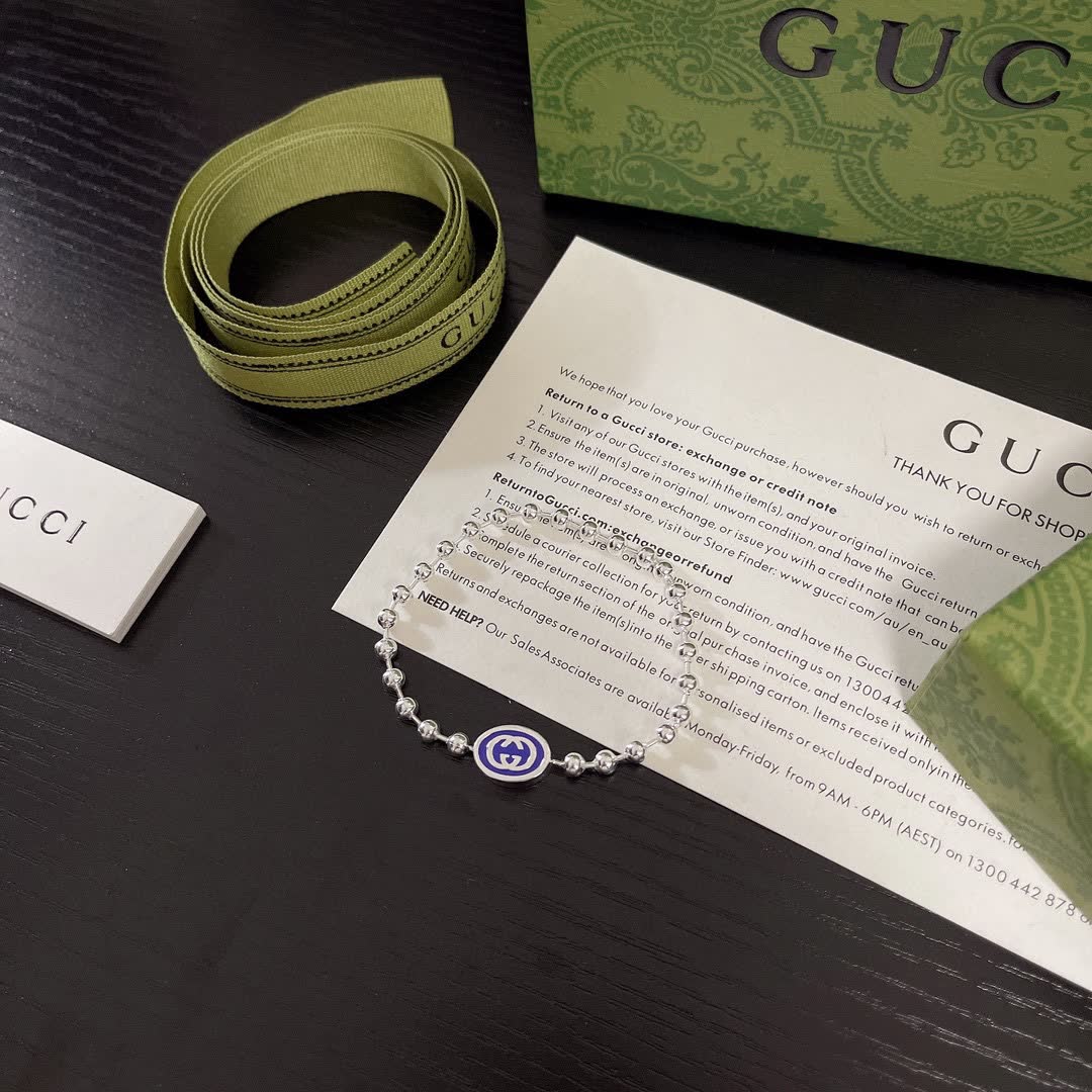 Gucci Beaded Bracelet with Logo