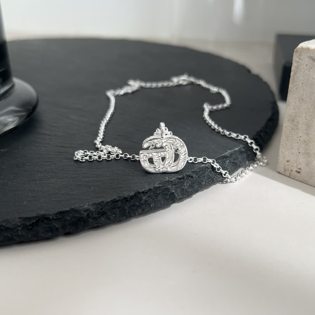 Gucci Silver Ring Pendant Necklace