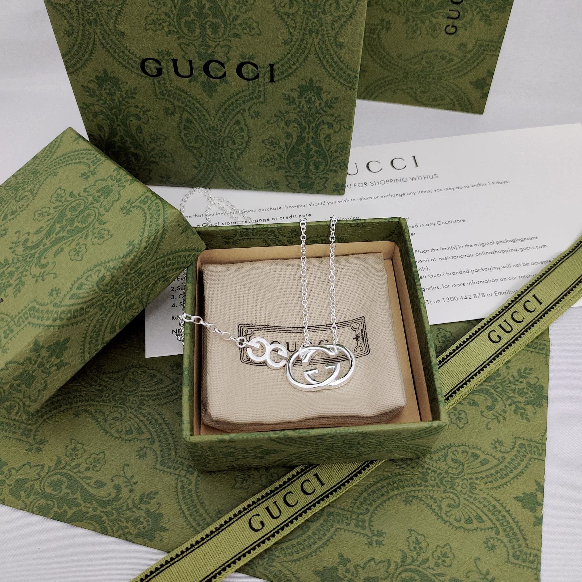 Gucci Interlocking G Silver Necklace