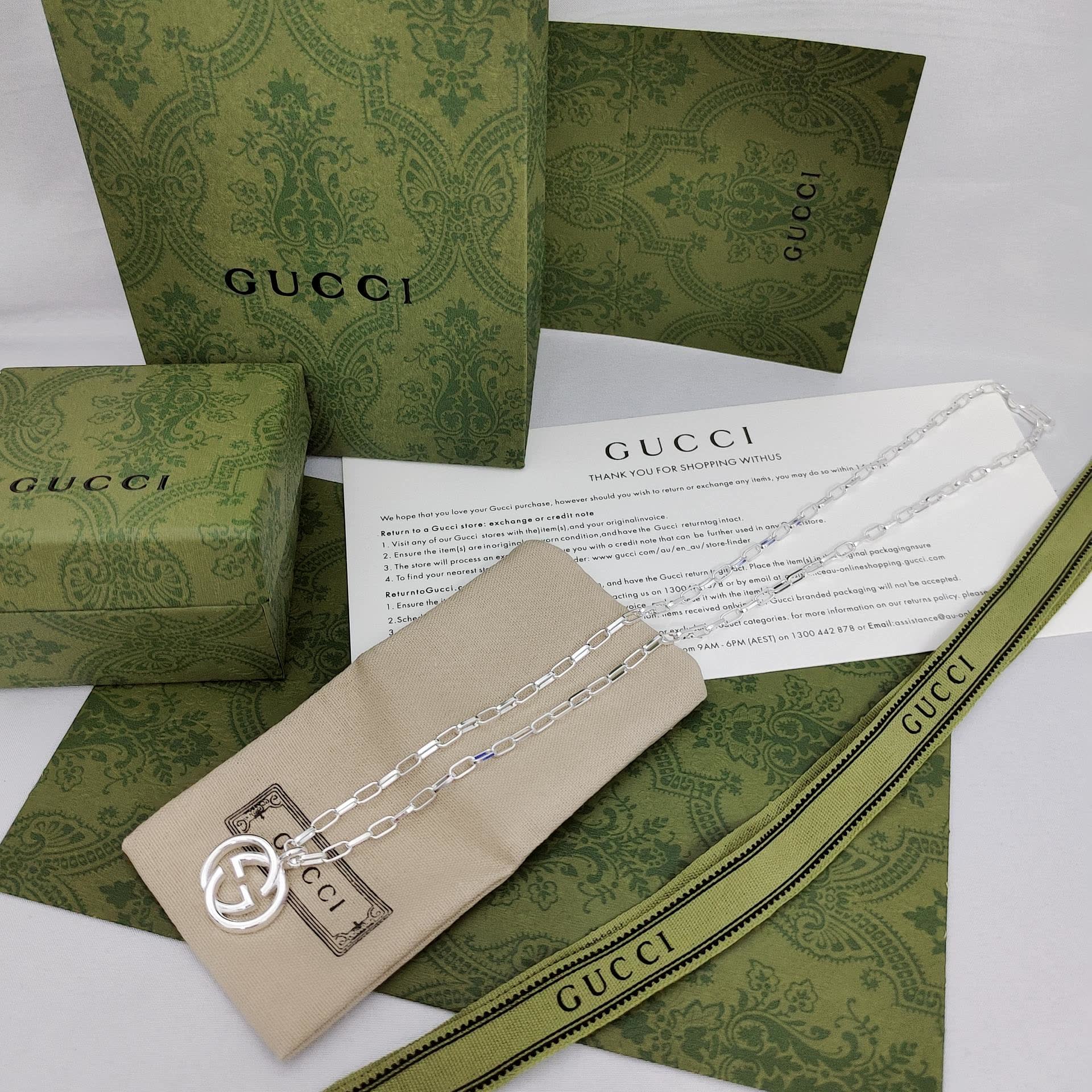 Gucci Interlocking G Silver Necklace