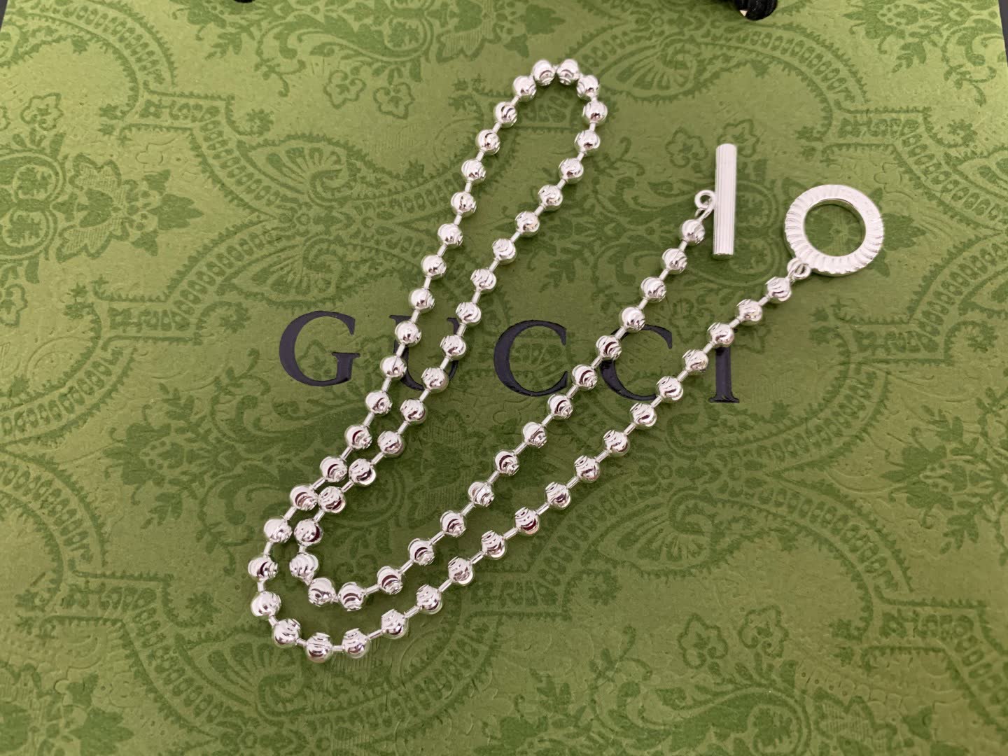 Gucci Silver Beaded Necklace