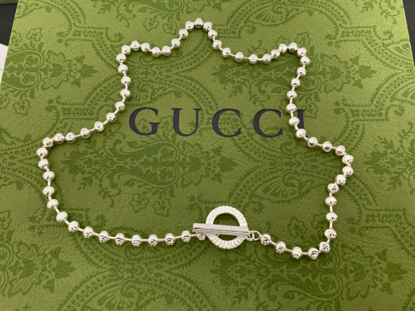 Gucci Silver Beaded Necklace