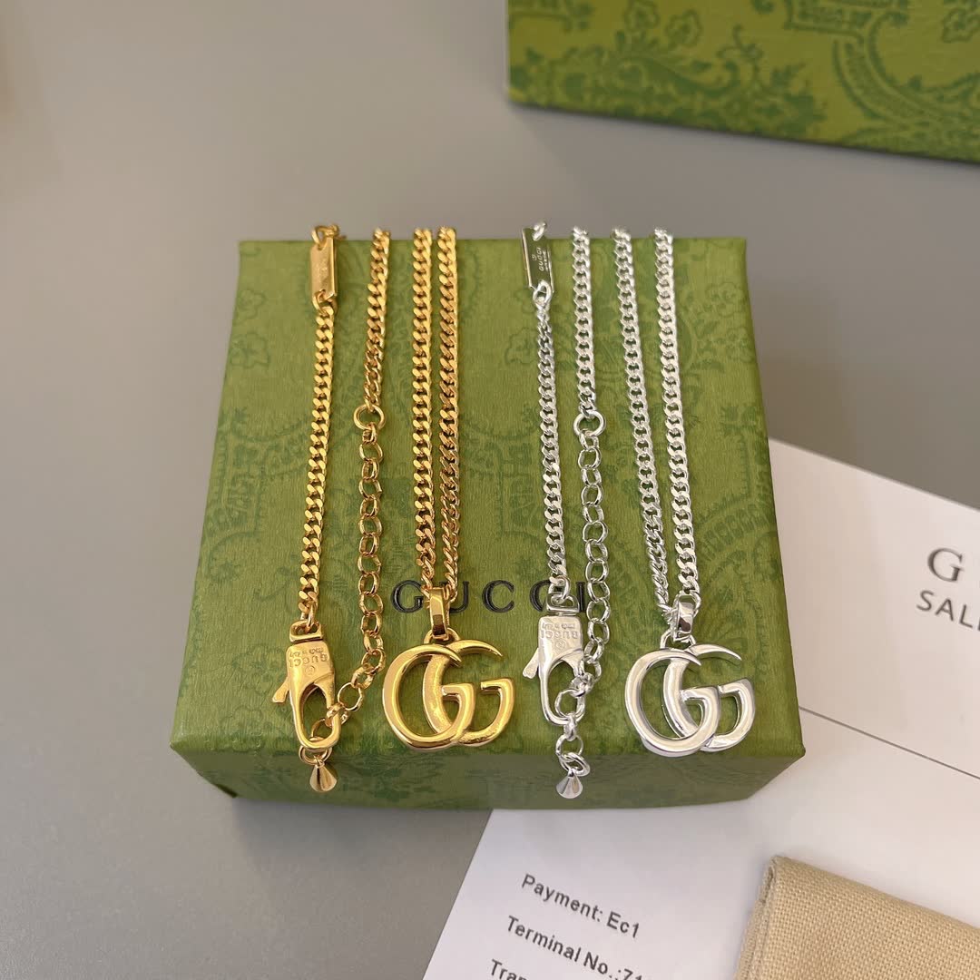 Gucci Double G Logo Pendant Necklace