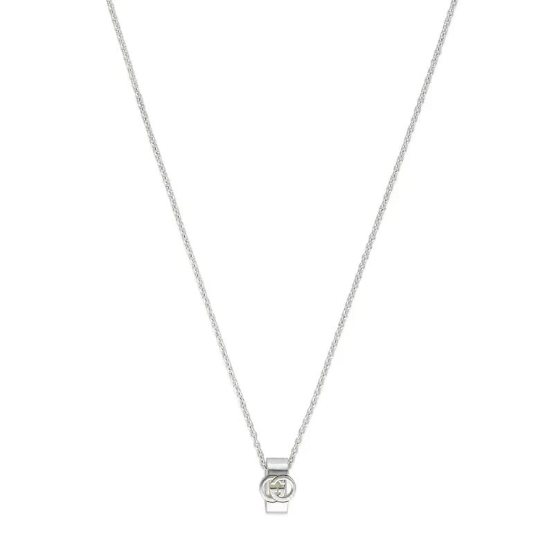 Gucci Silver Chain Necklace with Interlocking G Logo