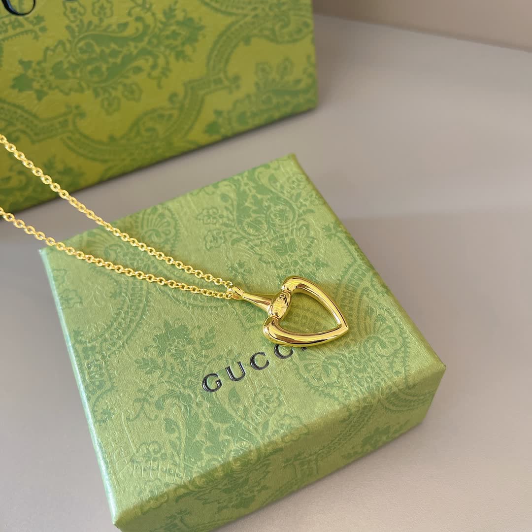 Gucci Gold Heart Pendant Necklace