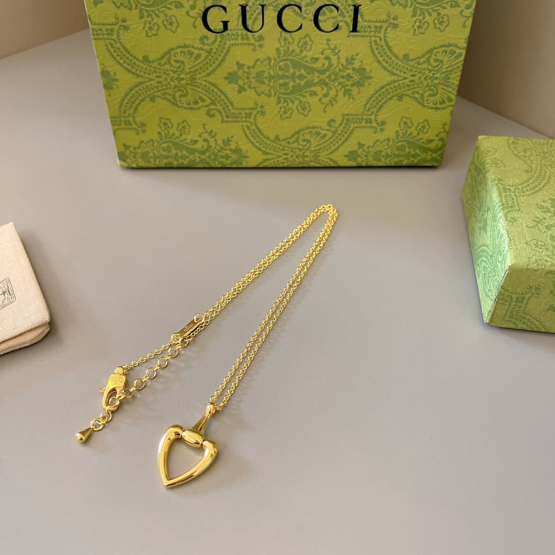 Gucci Gold Heart Pendant Necklace