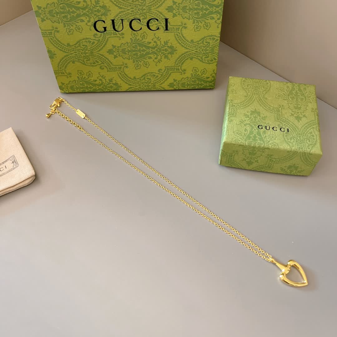 Gucci Gold Heart Pendant Necklace