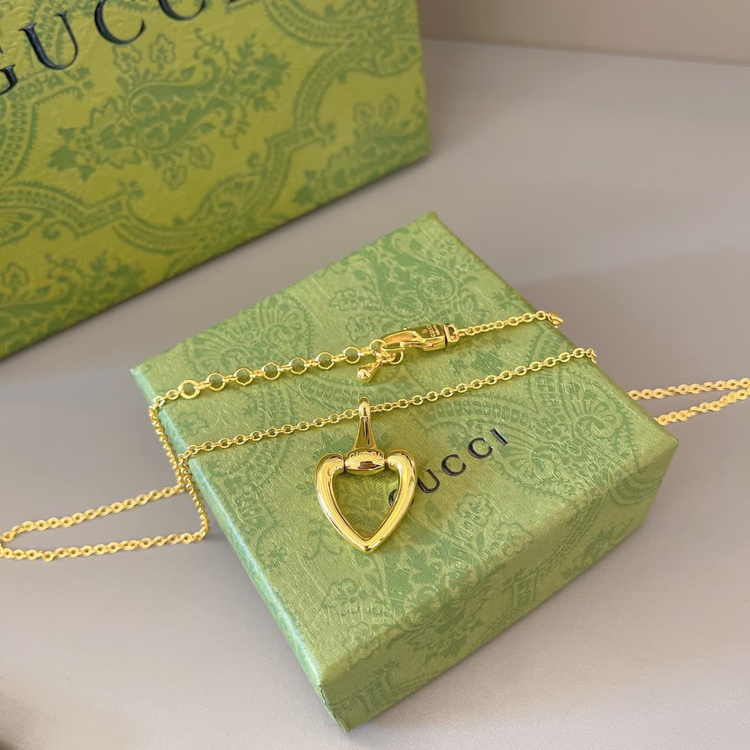 Gucci Gold Heart Pendant Necklace