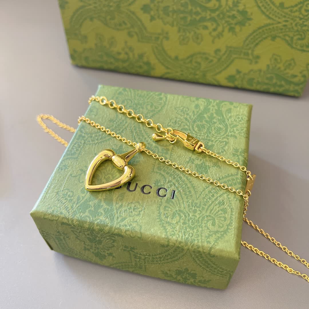 Gucci Gold Heart Pendant Necklace