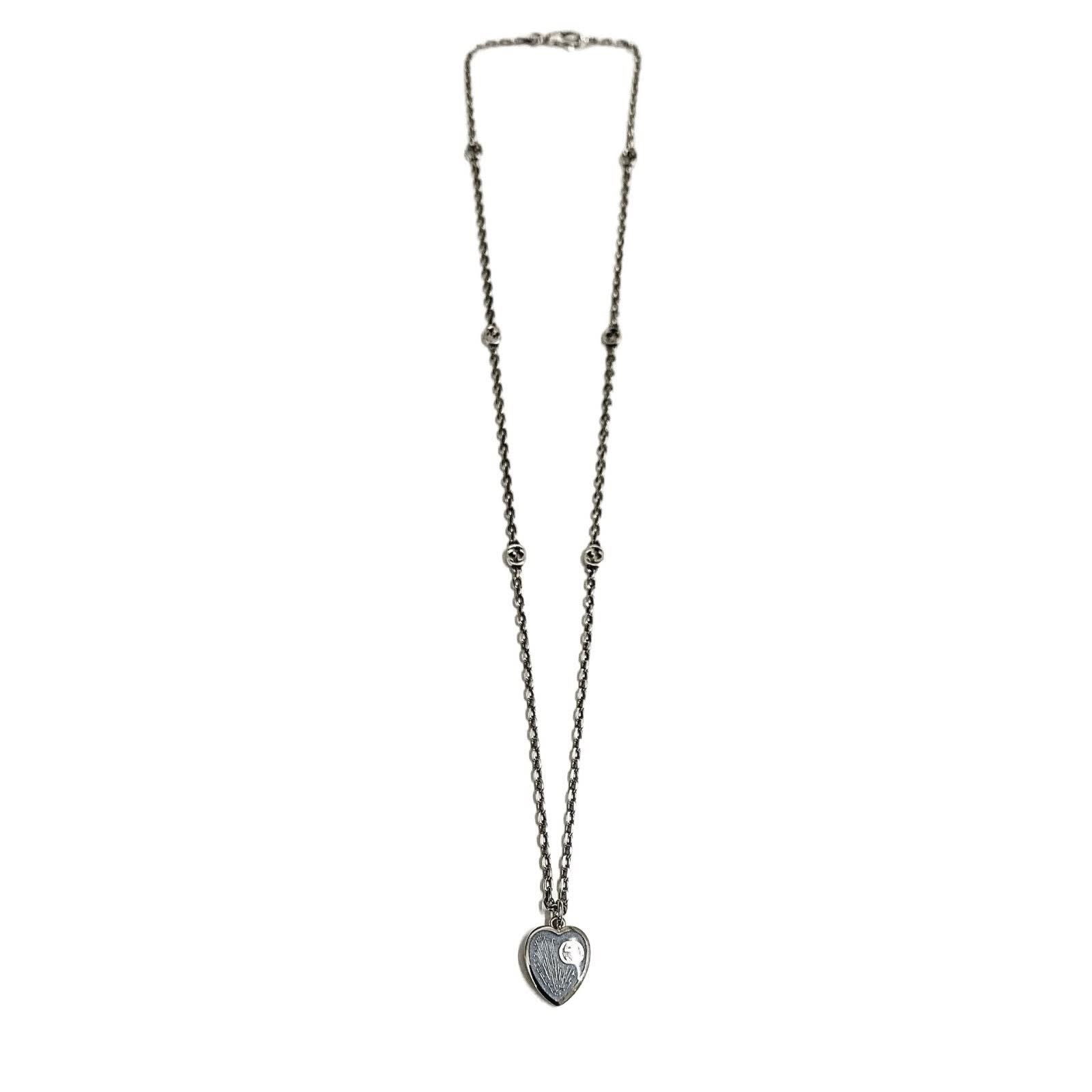 Gucci Silver Heart Pendant Necklace