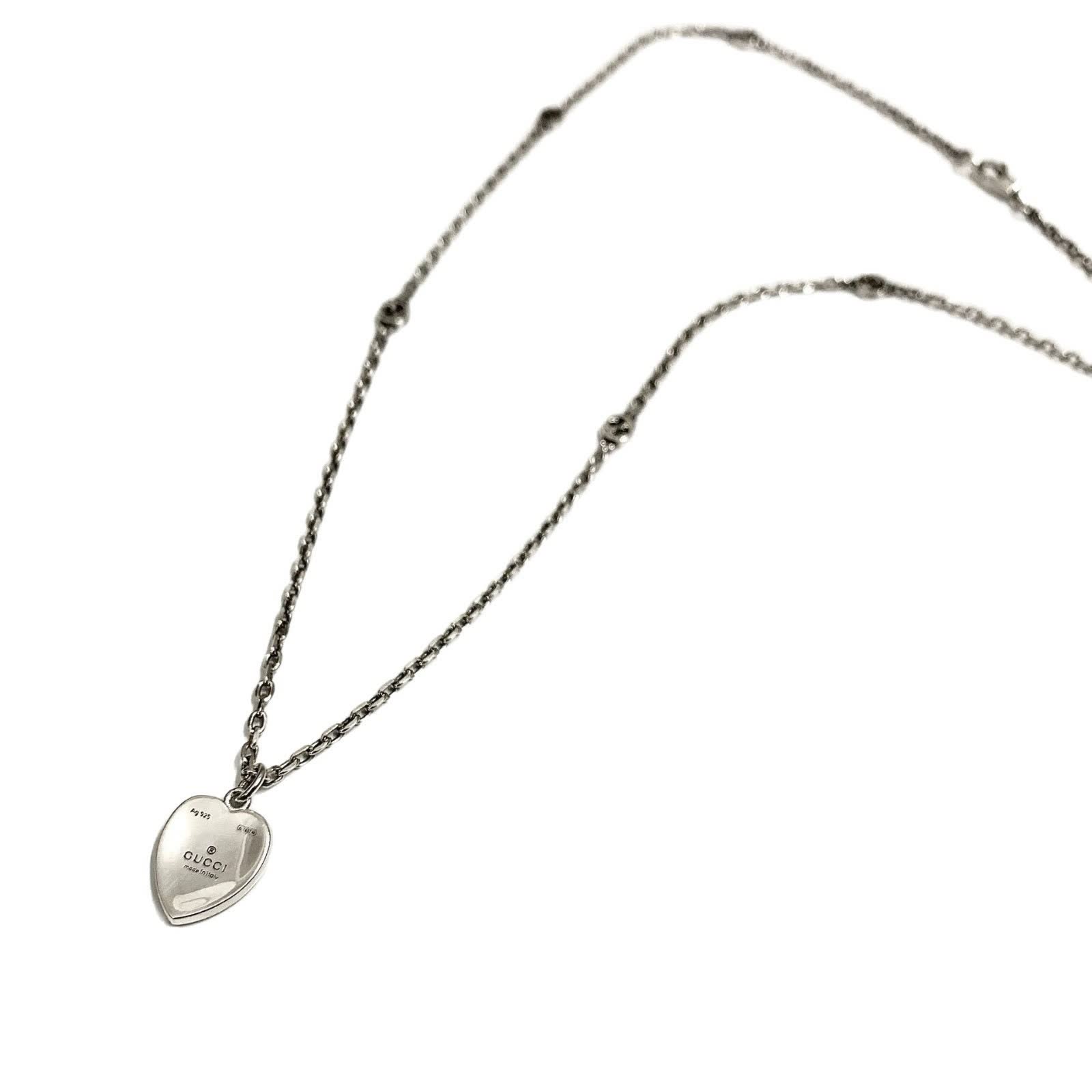 Gucci Silver Heart Pendant Necklace