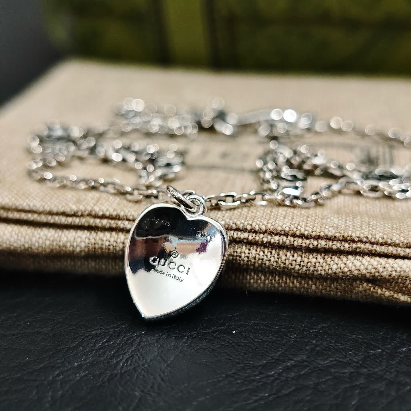 Gucci Silver Heart Pendant Necklace