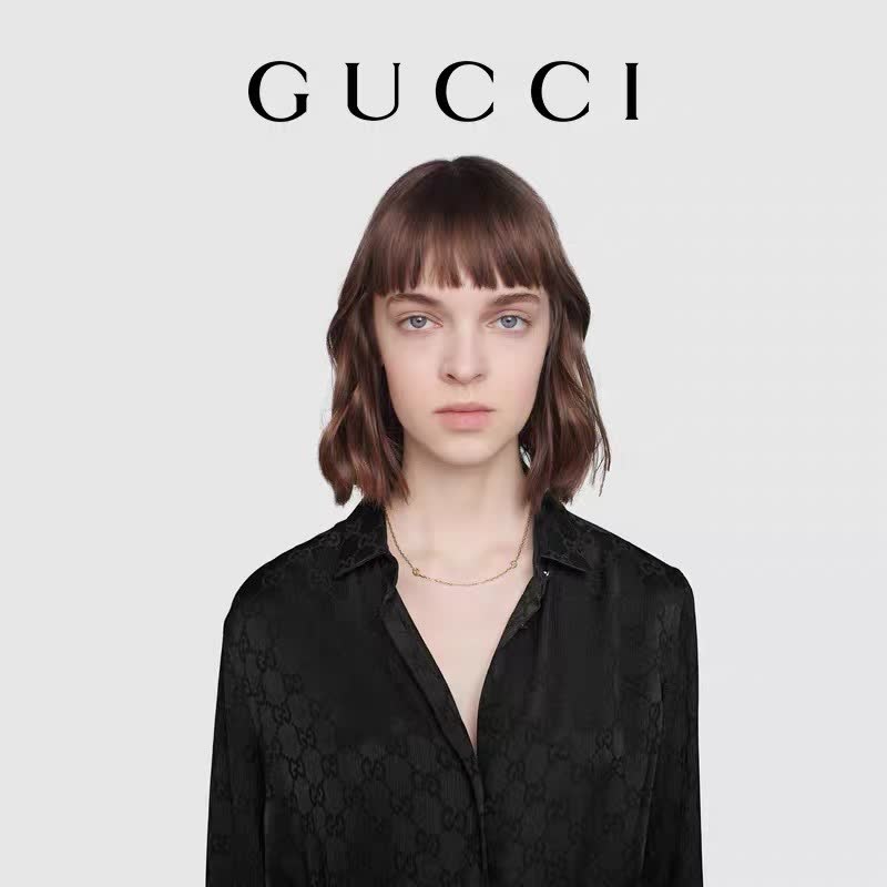 Gucci Gold Chain Necklace with Interlocking G Design