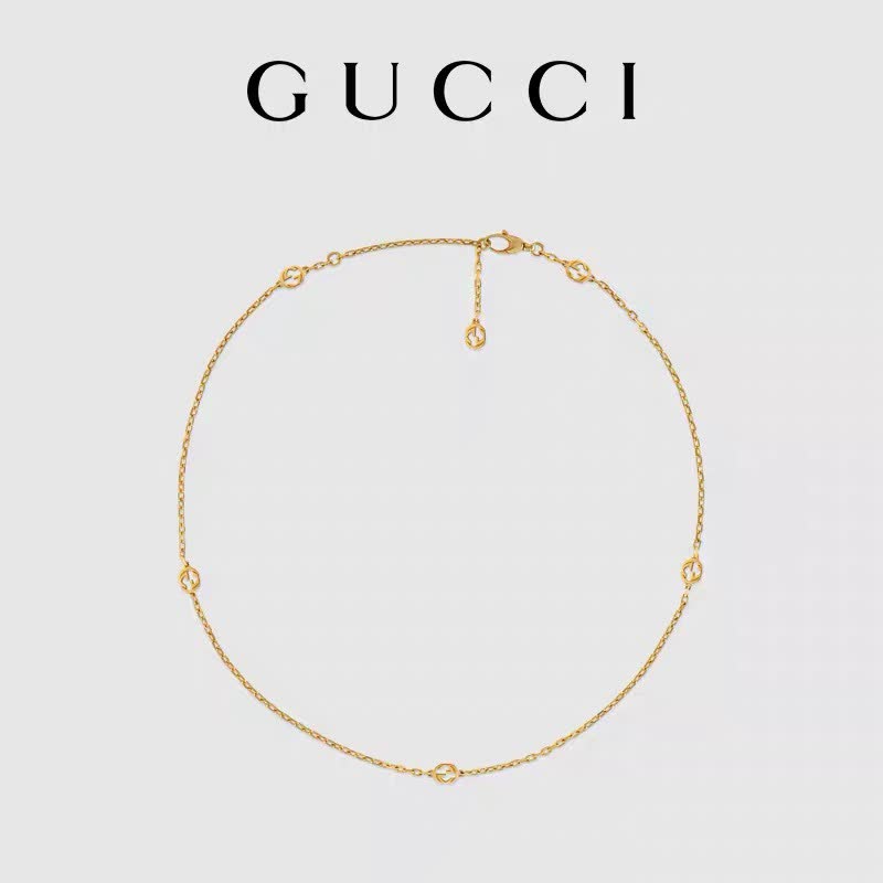 Gucci Gold Chain Necklace with Interlocking G Design